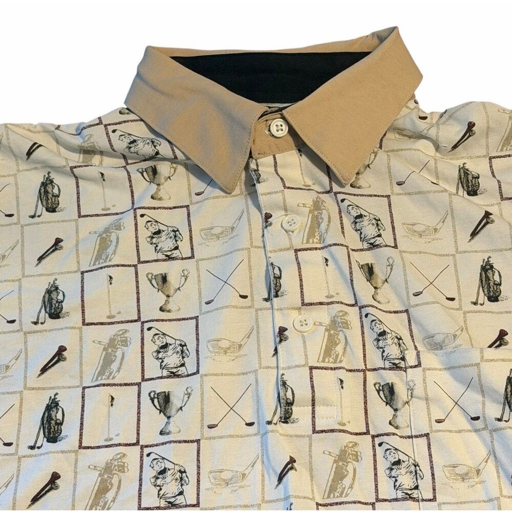 Palmland Club Vintage Golf Polo Retro Golfer Trophy Country Club Short Sleeve